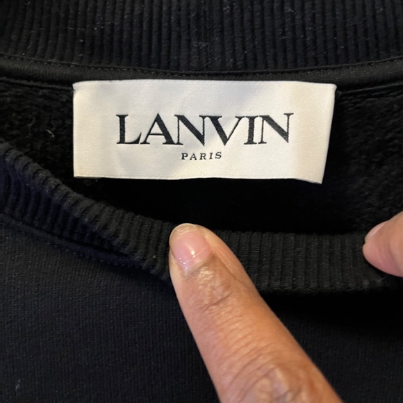 LANVIN PARIS LOGO EMBROIDERED SWEATSHIRT IN BLACK - Picture 3 of 5